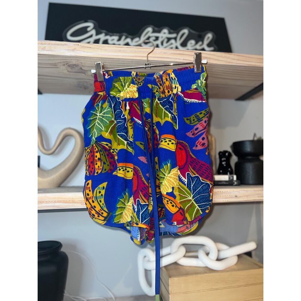 Farm Rio Beak and Bananas Pattern Colorful High Waisted Shorts Size XS - Picture 3 of 6